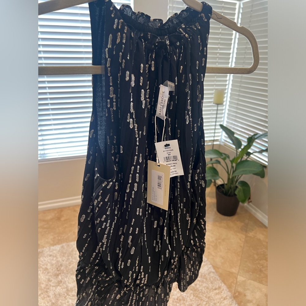 Ramy Brook Black and Gold Top - Medium